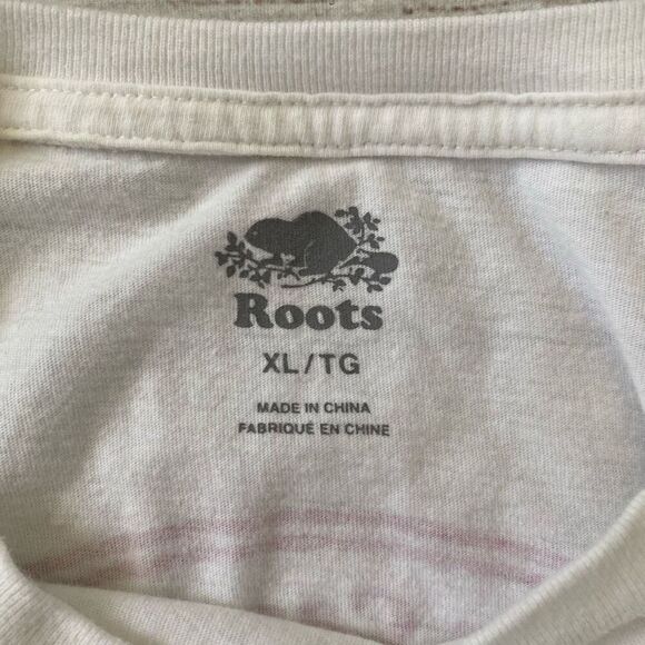 Roots Canada men XL Crewneck graphic print t-shirt white - Picture 6 of 10